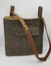 Load image into Gallery viewer, handmade bag, upcycled purse, men&#39;s suit coat, boutique green bay, handmade crossbody purse
