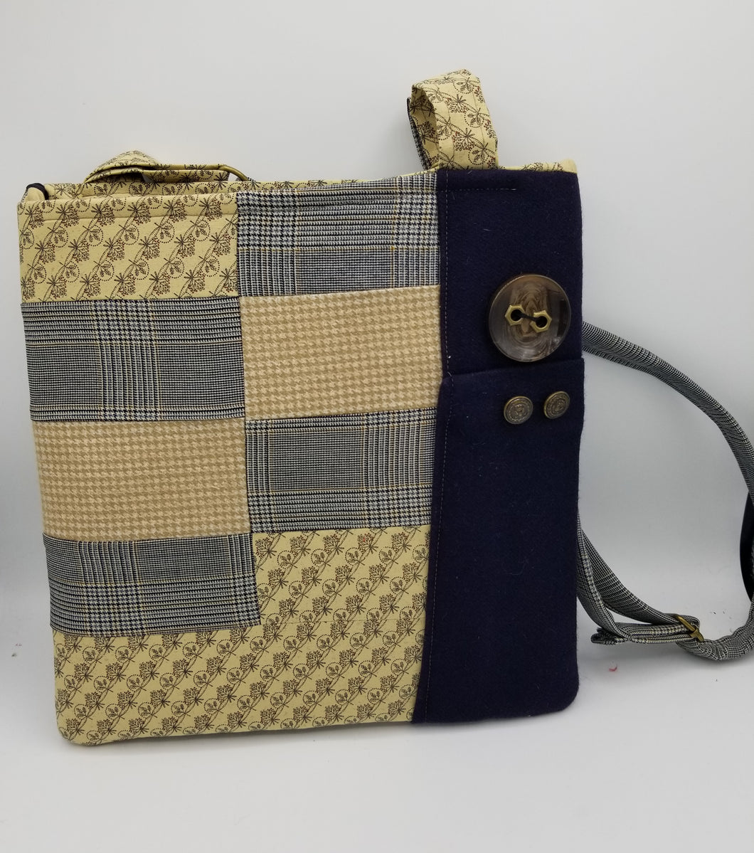 handmade bag, upcycled purse, men's suit coat, boutique green bay, handmade crossbody purse